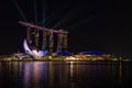 Nightscape of Singapore Marina Bay Sand Singapore Royalty Free Stock Photo